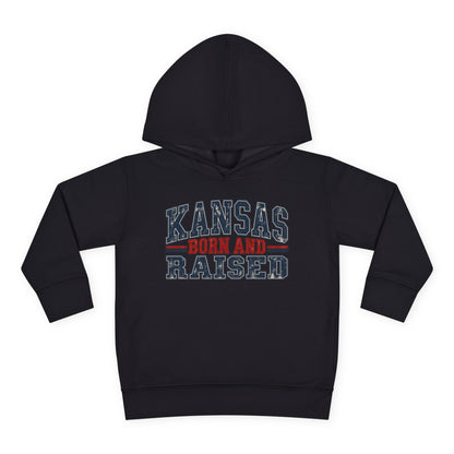 Kansas Born and Raised Vintage Americana Unisex Toddler Pullover Fleece Hoodie