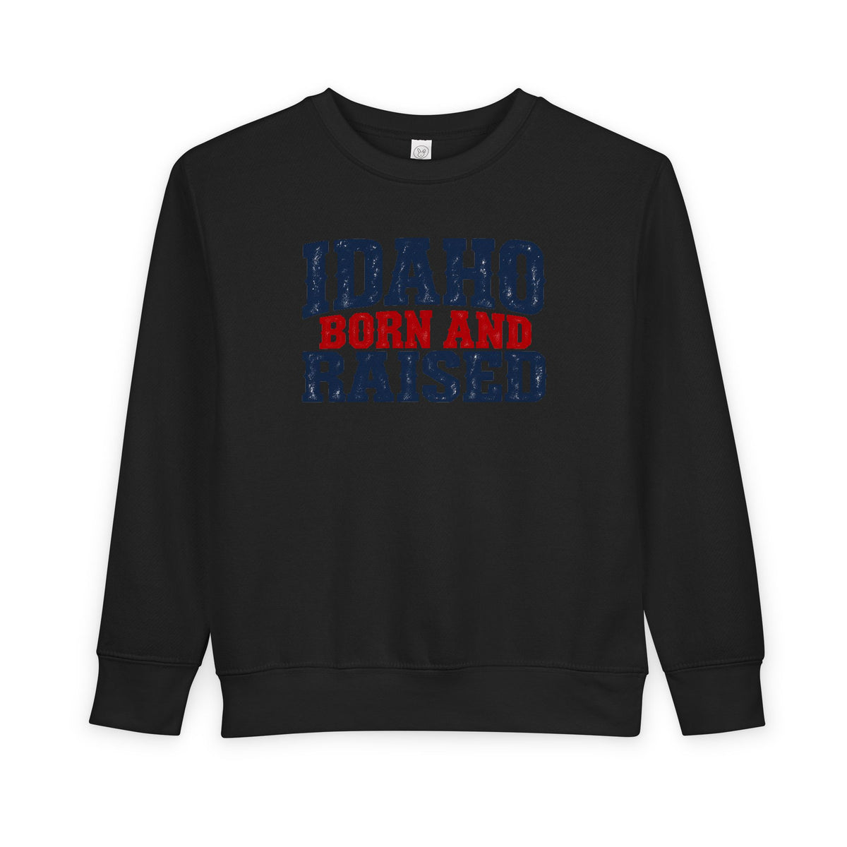 Idaho Born and Raised Bold Americana Unisex Toddler Sweatshirt