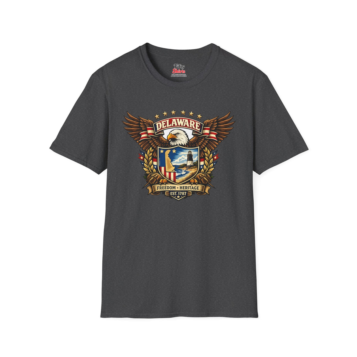 Delaware American Eagle Unisex Softstyle T Shirt State Pride Graphic Tee Collections FS03