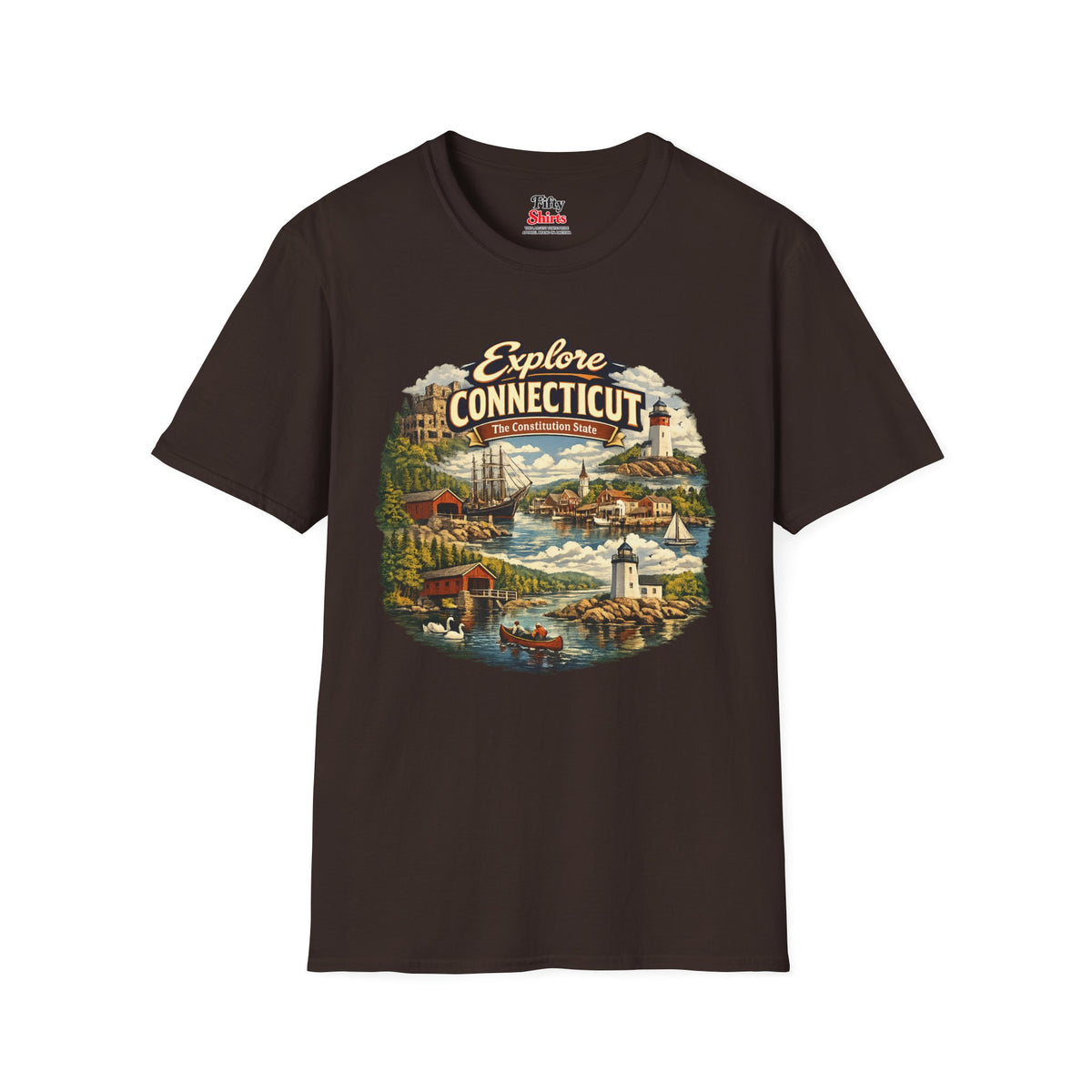Explore Connecticut Unisex Softstyle T Shirt State Pride Graphic Tee Collections FS03