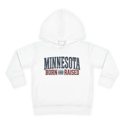 Minnesota Born and Raised Rustic Americana Unisex Toddler Pullover Fleece Hoodie