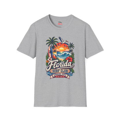 Florida Surf Club Unisex Softstyle T Shirt State Pride Graphic Tee Collections FS03