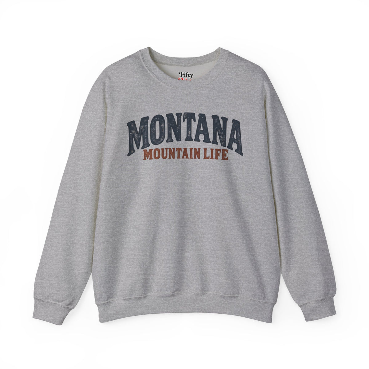 Montana Mountain Life Unisex Crewneck Sweatshirt State Name Graphic