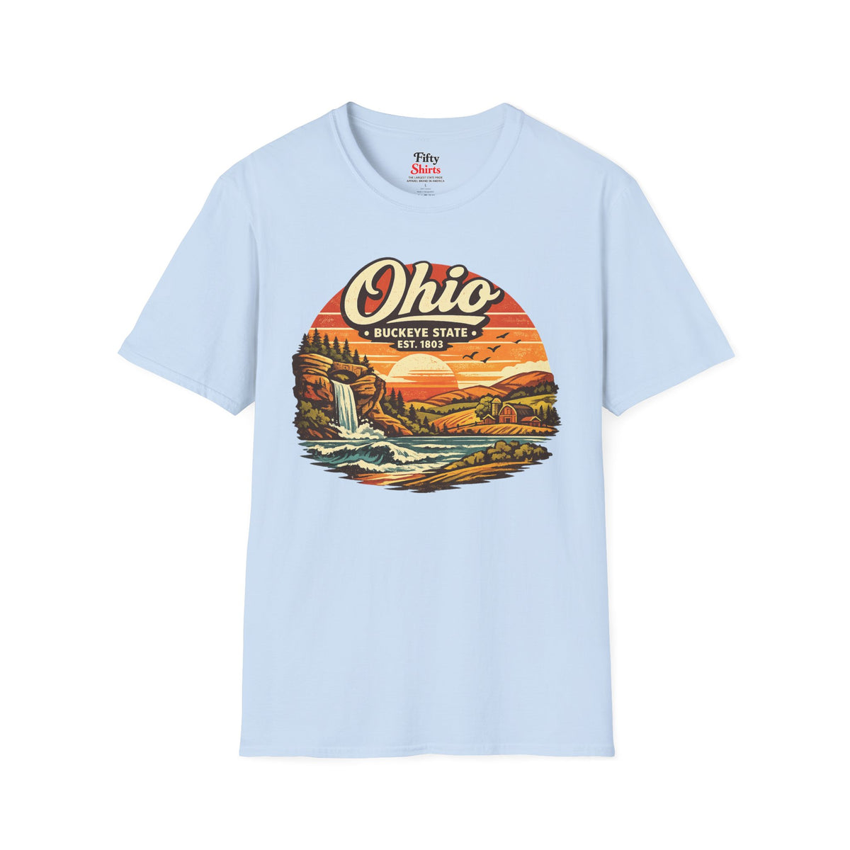 Ohio Sunset Landscape Unisex Softstyle T Shirt State Pride Graphic Tee Collections FS03