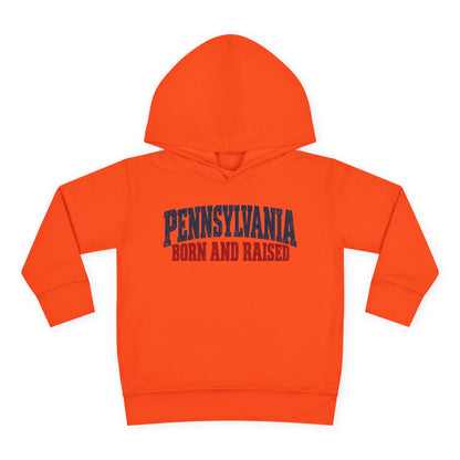 Pennsylvania Born and Raised Vintage Americana Unisex Toddler Pullover Fleece Hoodie