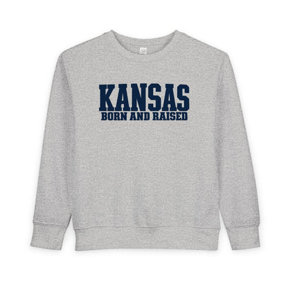 Kansas Born and Raised  Premium Streetwear Unisex Toddler Sweatshirt