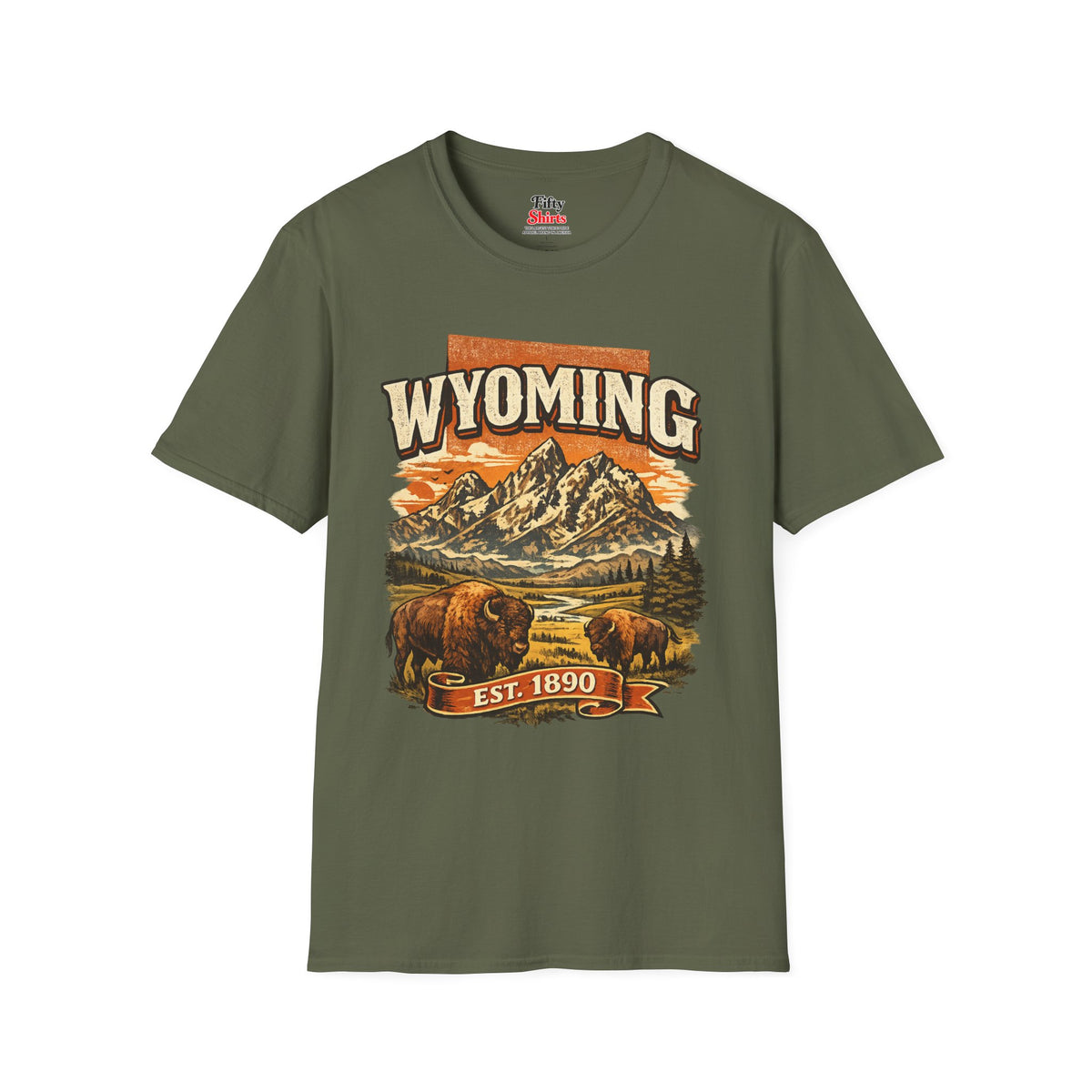 Vintage Wyoming Heritage Unisex Softstyle T Shirt State Pride Graphic Tee Collections FS03