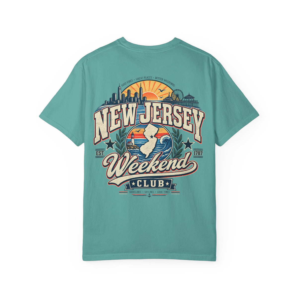 New Jersey Weekend Club Unisex Comfort Color 1717 Streetwear Graphic Tee