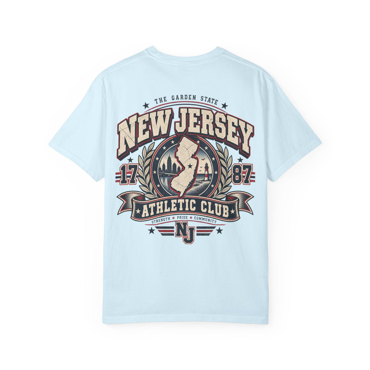 New Jersey Athletic Club Unisex Comfort Color 1717 Streetwear Graphic Tee