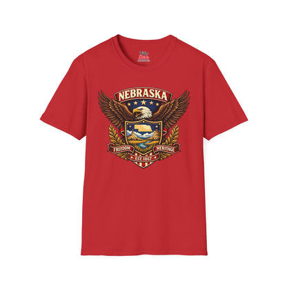 Nebraska Americana Eagle Unisex Softstyle T Shirt State Pride Graphic Tee Collections FS03