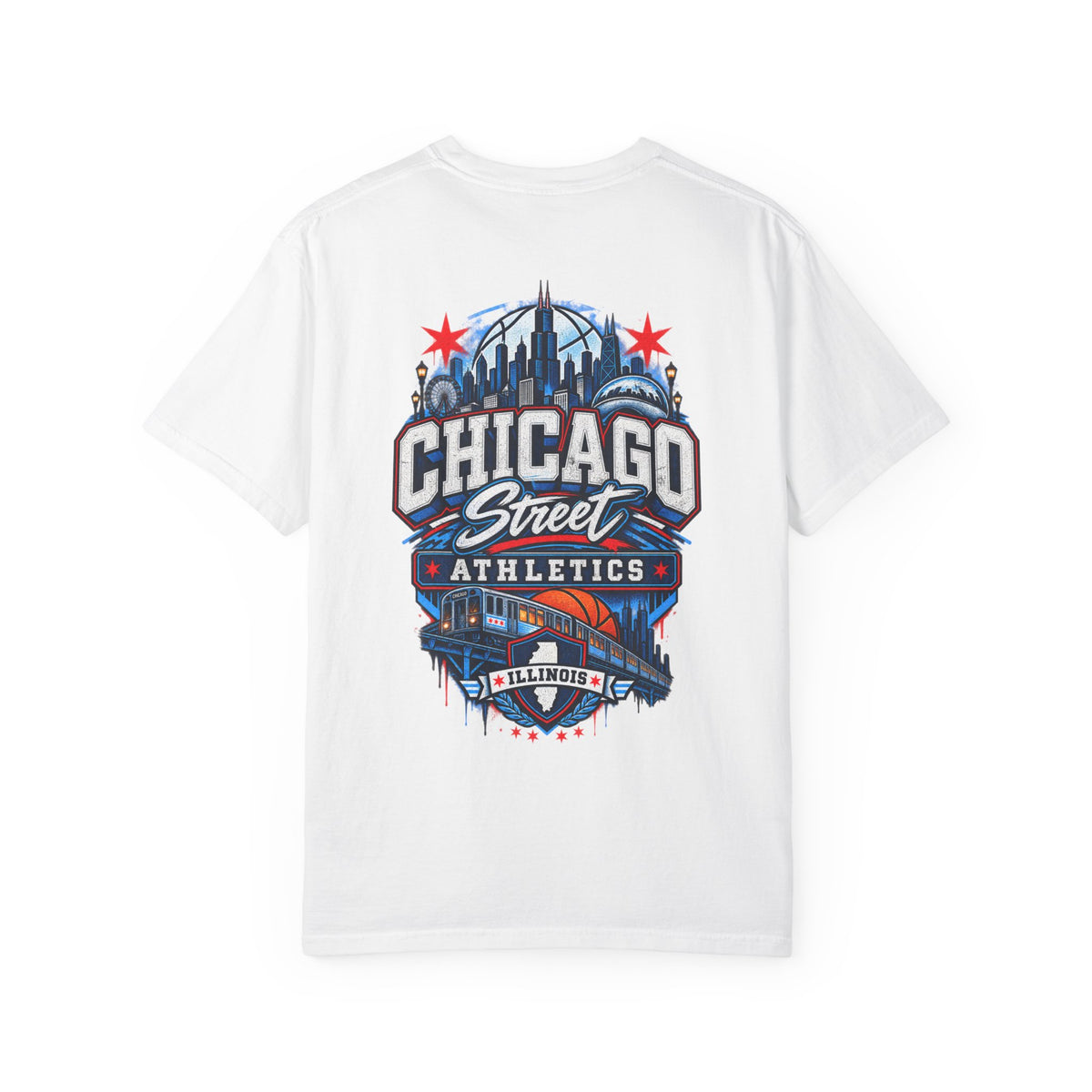 Chicago Illinois Street Athletics Unisex Comfort Color 1717 Streetwear Graphic Tee