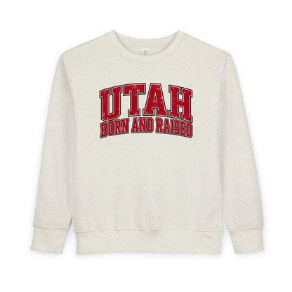 Utah Born and Raised Collegiate Classic Unisex Toddler Sweatshirt