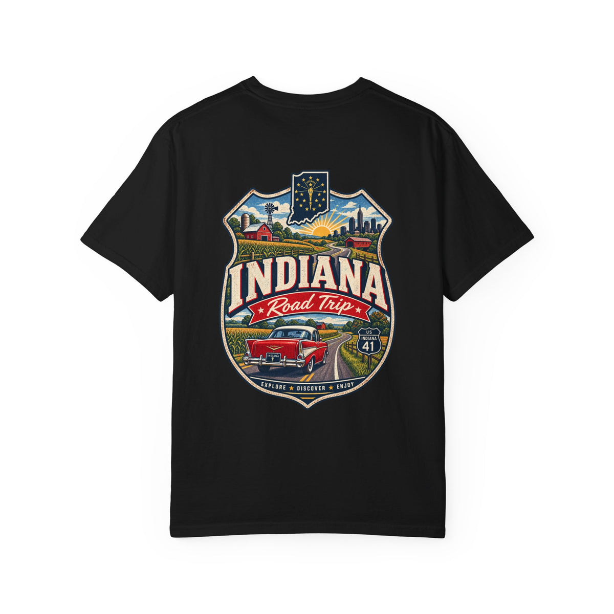 Indiana Road Trip Unisex Comfort Color 1717 Streetwear Graphic Tee