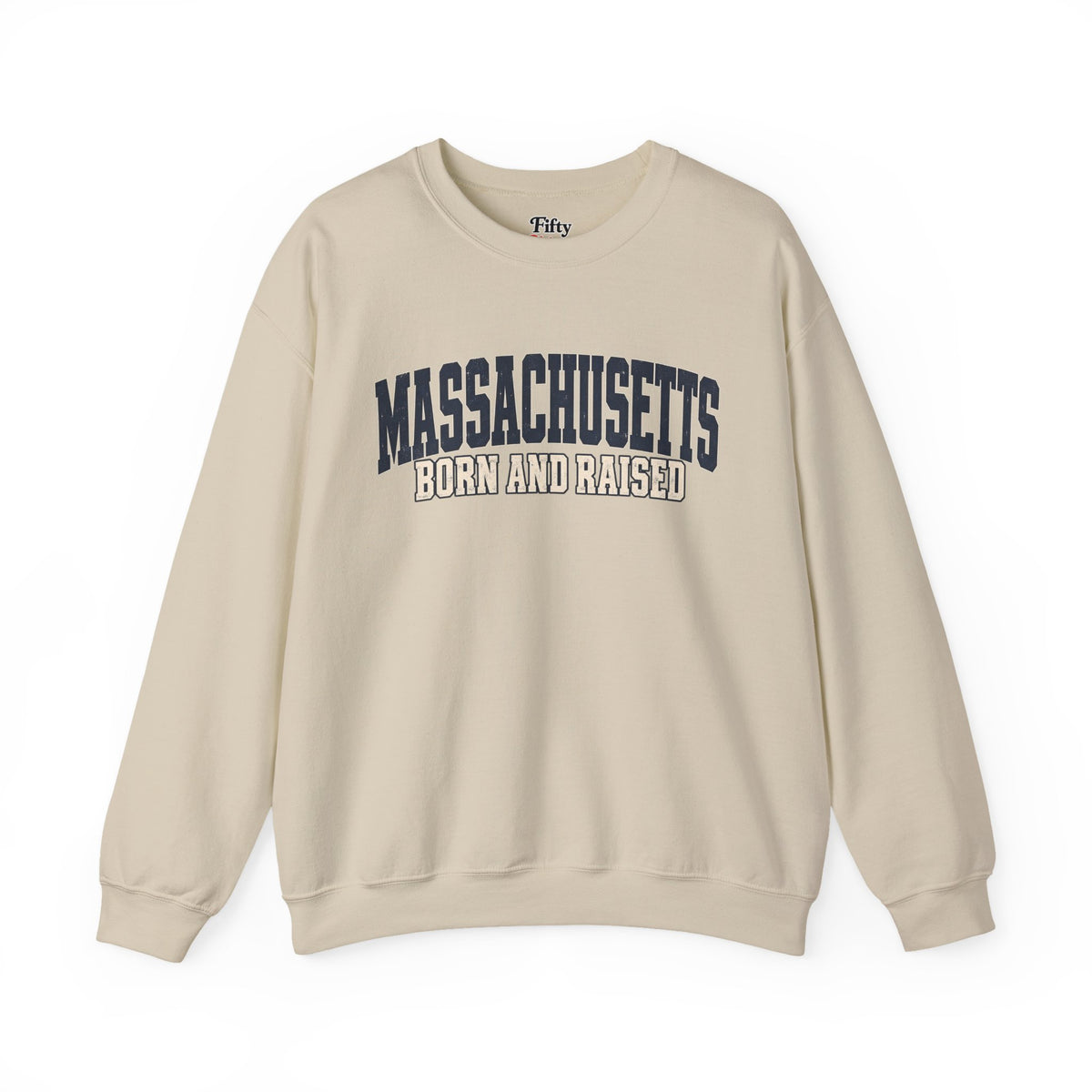 Massachusetts Born and Raised Rugged Heritage Unisex Sweatshirt Graphic