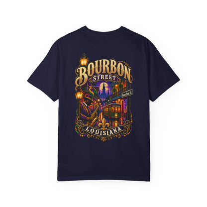 Louisiana Bourbon Street Nights Unisex Comfort Color 1717 Streetwear Graphic Tee
