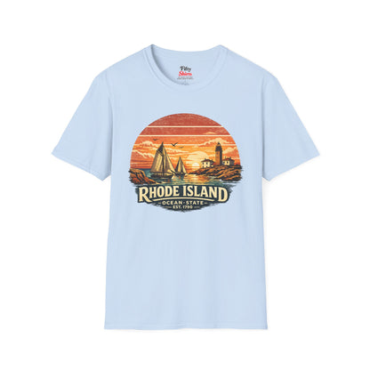 Rhode Island Coastal Sunset Unisex Softstyle T Shirt State Pride Graphic Tee Collections FS03
