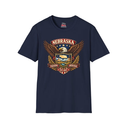 Nebraska Americana Eagle Unisex Softstyle T Shirt State Pride Graphic Tee Collections FS03