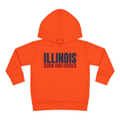Illinois Born and Raised Modern Midwest Streetwear Unisex Toddler Pullover Fleece Hoodie