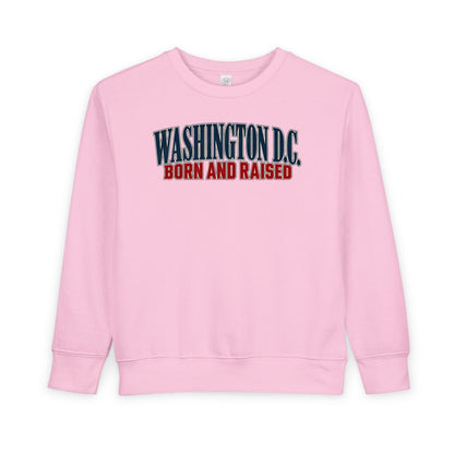 Washington DC Born and Raised Capital City Heritage Unisex Toddler Sweatshirt