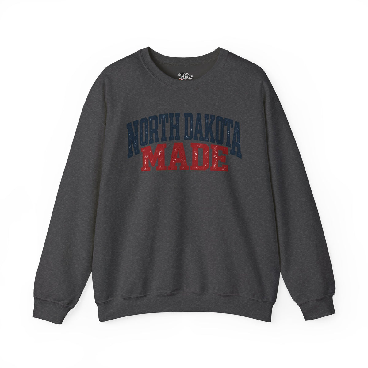 North Dakota Made Unisex Crewneck Sweatshirt State Name Graphic