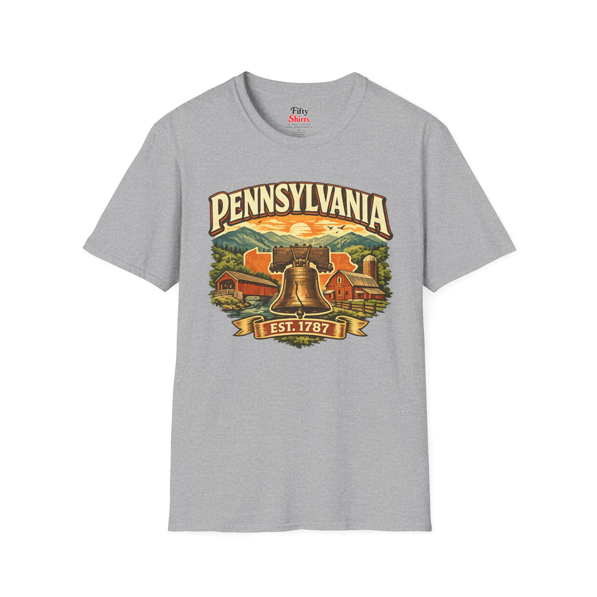 Vintage Pennsylvania Heritage Unisex Softstyle T Shirt State Pride Graphic Tee Collections FS03