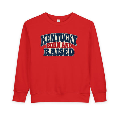 Kentucky Born and Raised Retro 1970s Unisex Toddler Sweatshirt