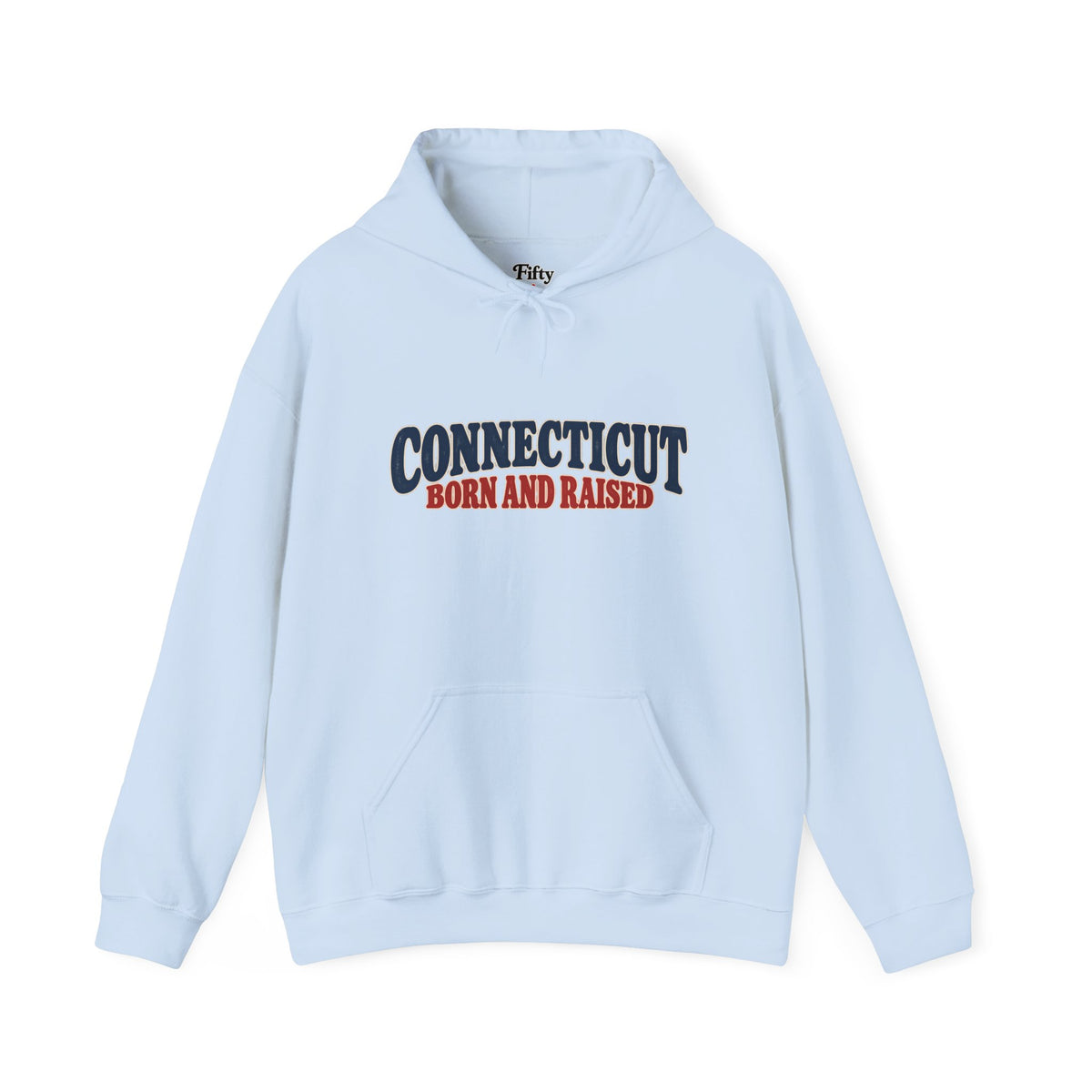 Connecticut Born and Raised 1970s Americana Unisex Hoodie Graphic