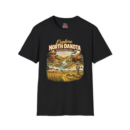 Explore North Dakota Unisex Softstyle T Shirt State Pride Graphic Tee Collections FS03