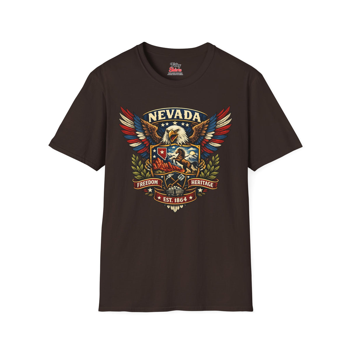 Nevada Americana Eagle Unisex Softstyle T Shirt State Pride Graphic Tee Collections FS03