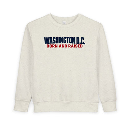 Washington DC Born and Raised Minimal Modern Unisex Toddler Sweatshirt