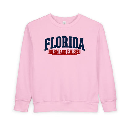 Florida Born and Raised Classic Americana Unisex Toddler Sweatshirt