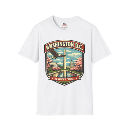 Washington D.C. Nation Capital Adventure Unisex Softstyle T Shirt State Pride Graphic Tee Collections FS03