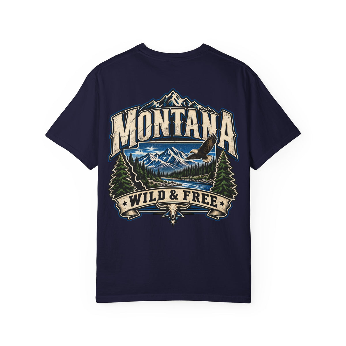 Montana Wild & Free Unisex Comfort Color 1717 Streetwear Graphic Tee