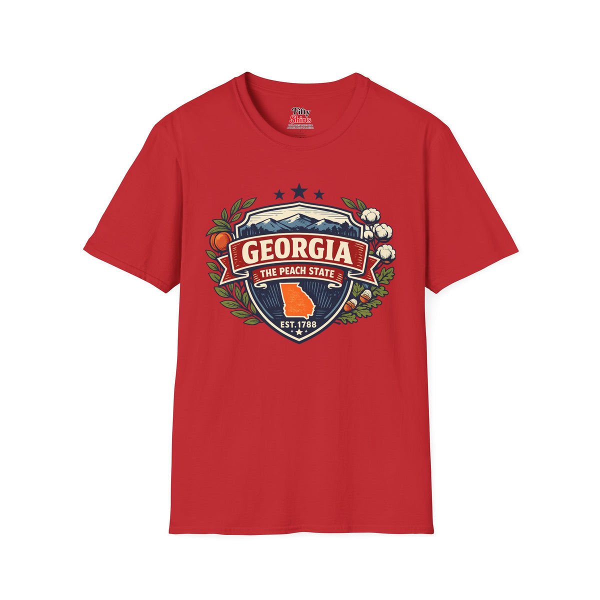 Georgia Heritage Badge Unisex Softstyle T Shirt State Pride Graphic Tee Collections FS03