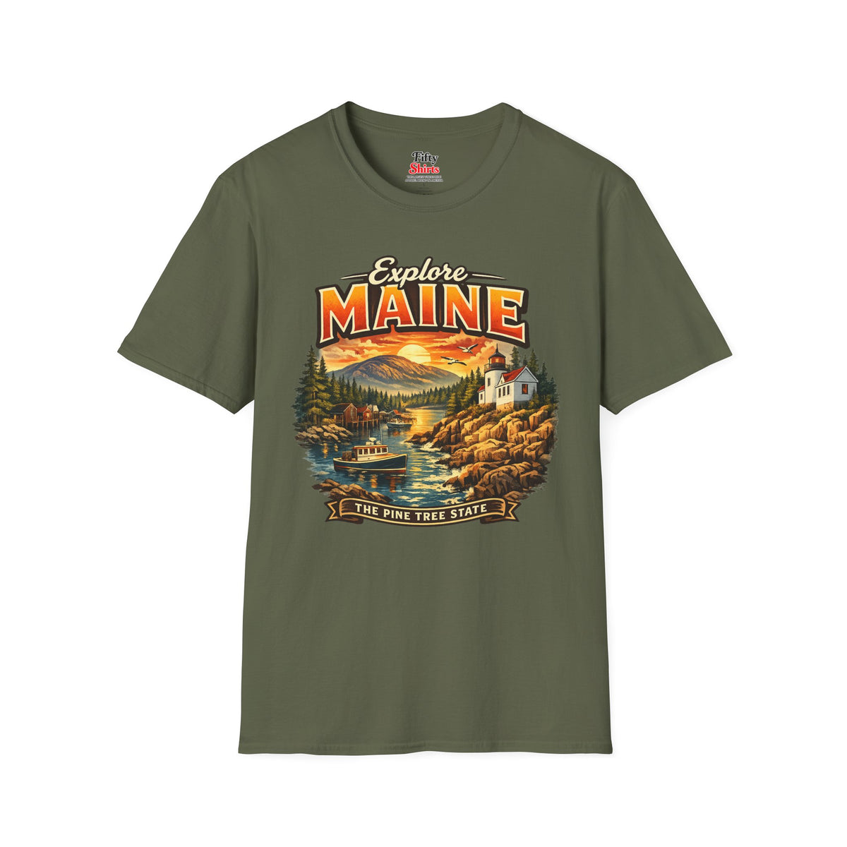 Explore Maine Unisex Softstyle T Shirt State Pride Graphic Tee Collections FS03