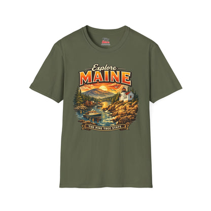 Explore Maine Unisex Softstyle T Shirt State Pride Graphic Tee Collections FS03