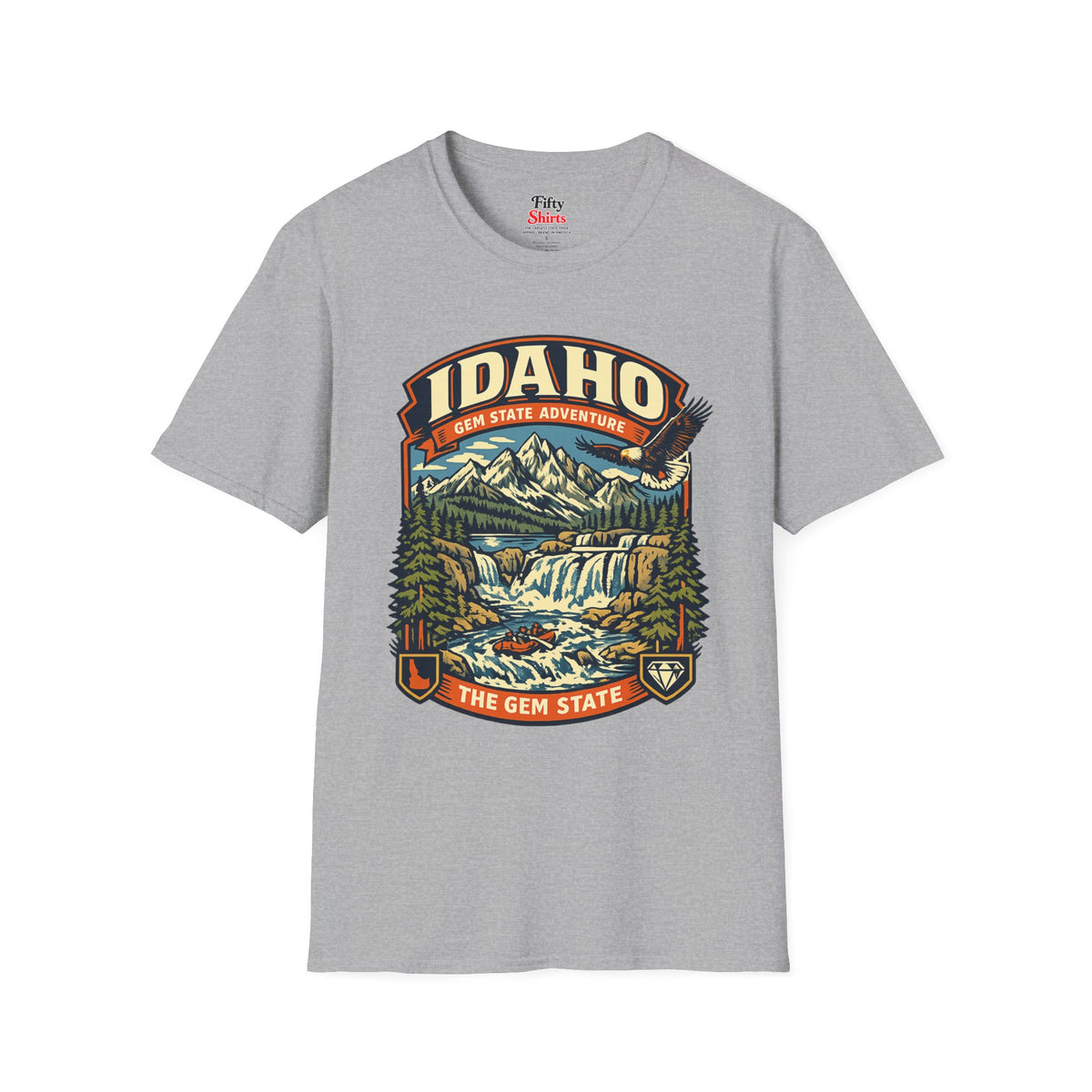 Idaho Gem State Adventure Unisex Softstyle T Shirt State Pride Graphic Tee Collections FS03