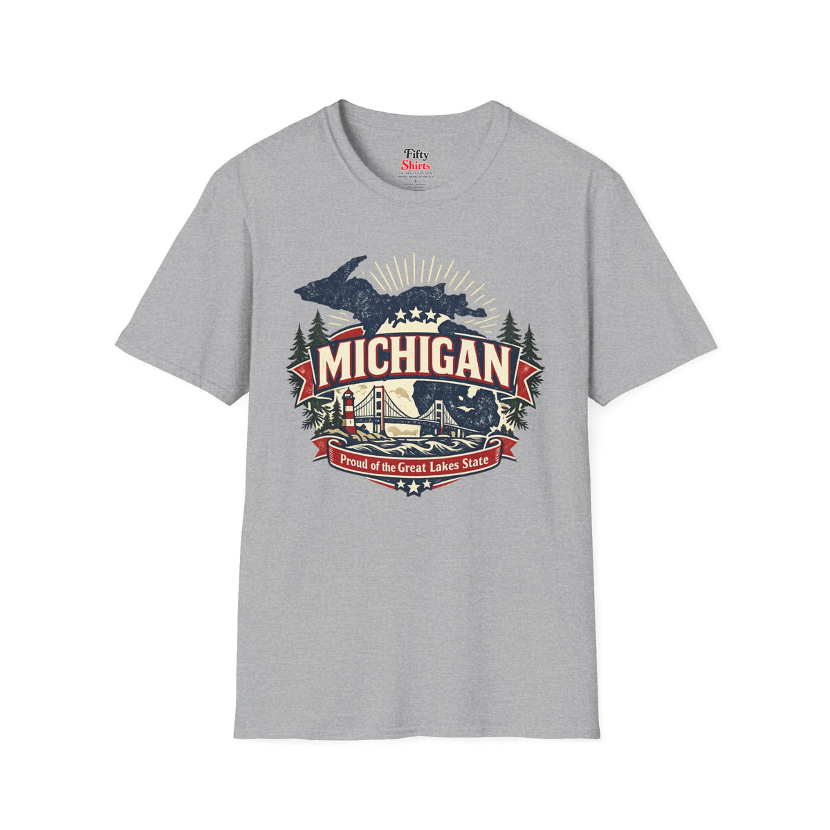 Michigan State Pride Unisex Softstyle T Shirt State Pride Graphic Tee Collections FS03