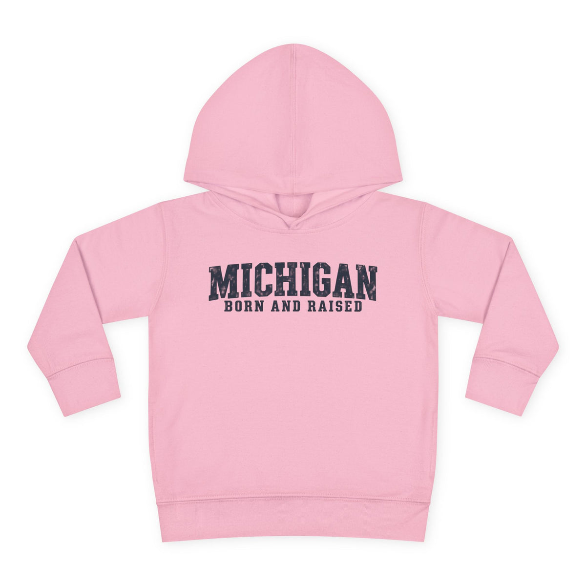 Michigan Born and Raised Rustic Midwest Unisex Toddler Pullover Fleece Hoodie