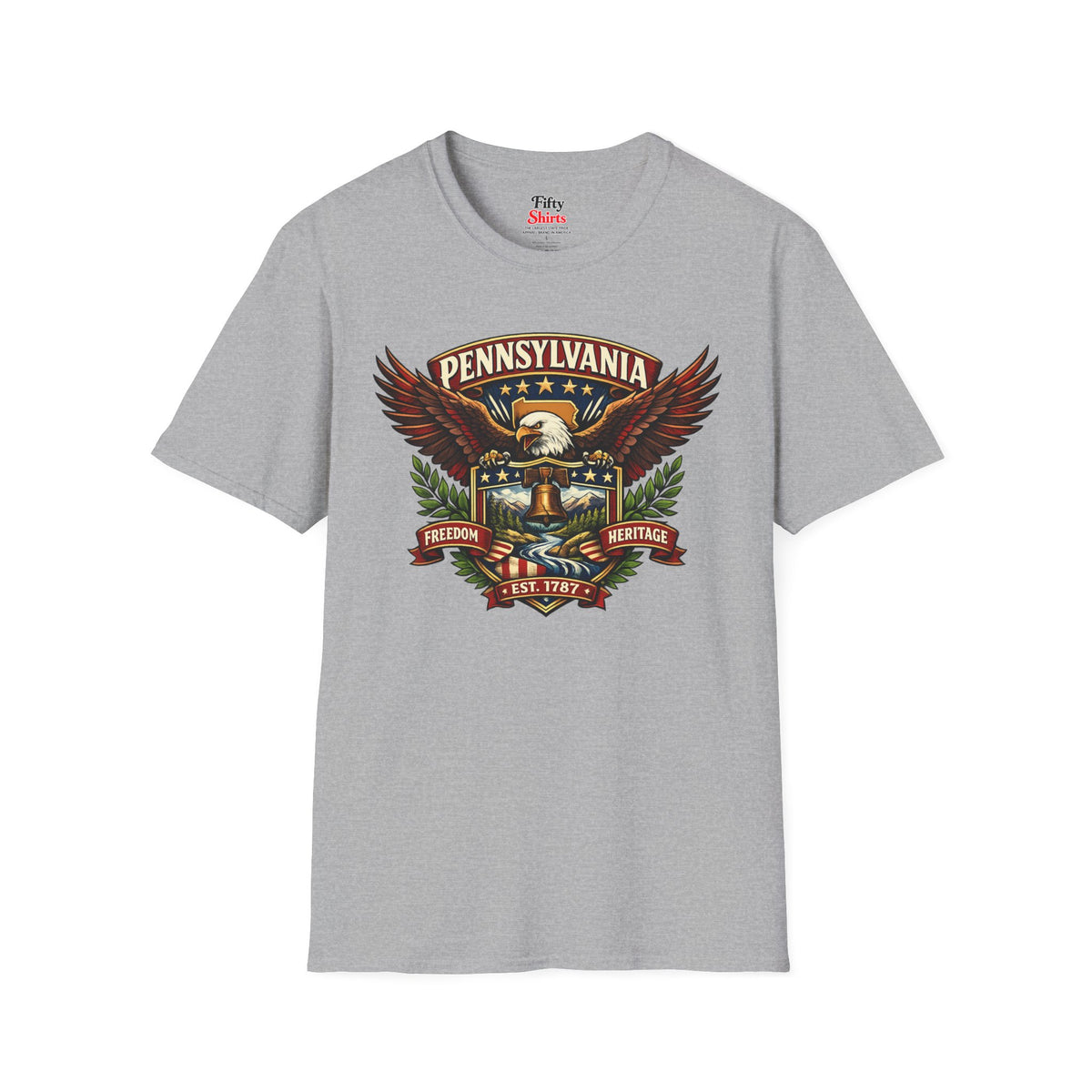 Pennsylvania Americana Eagle Unisex Softstyle T Shirt State Pride Graphic Tee Collections FS03