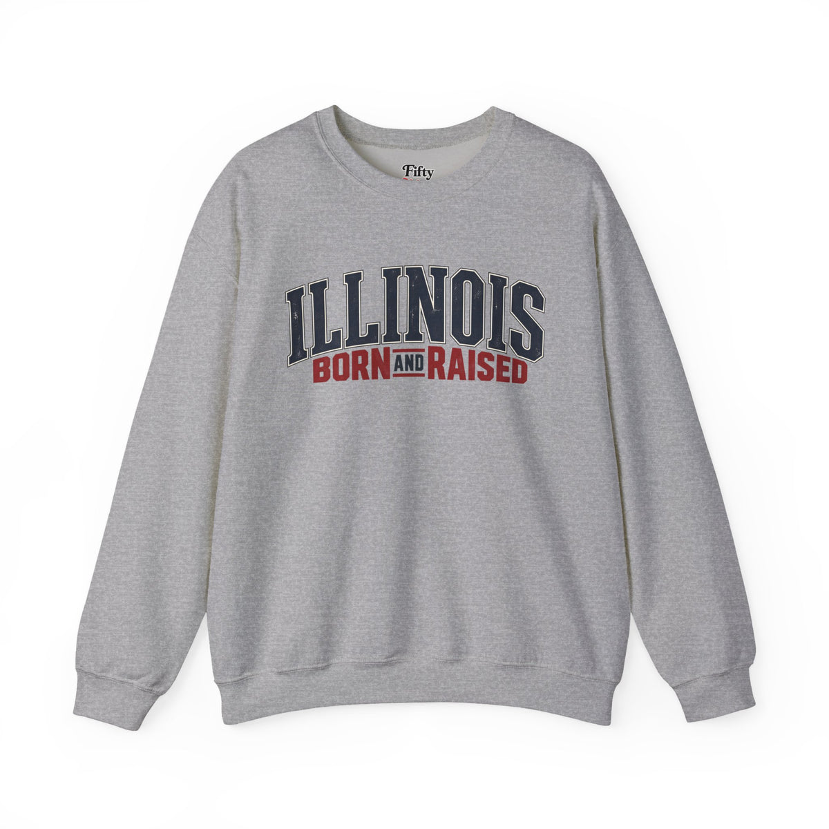 Illinois Born and Raised Premium Heritage Unisex Sweatshirt Graphic