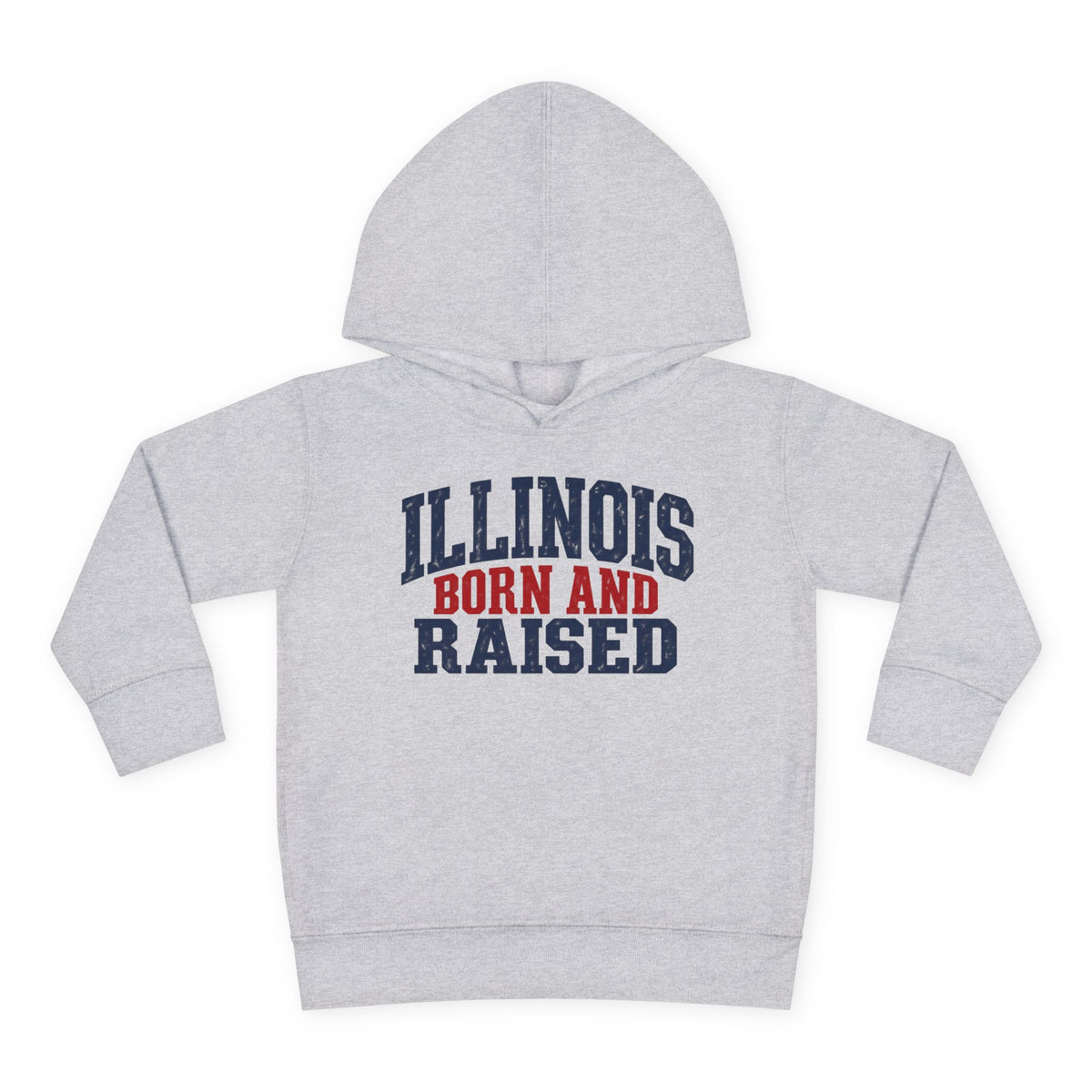 Illinois Born and Raised Bold Hometown Pride Unisex Toddler Pullover Fleece Hoodie
