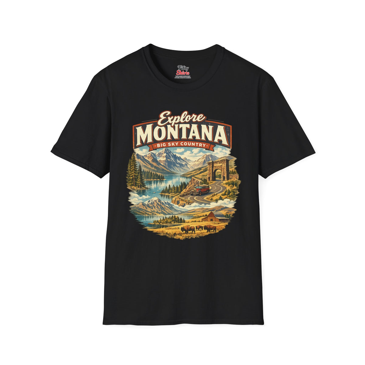 Explore Montana Unisex Softstyle T Shirt State Pride Graphic Tee Collections FS03