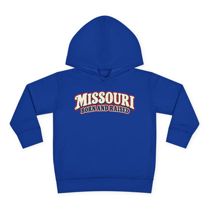 Missouri Born and Raised Retro 1970s Unisex Toddler Pullover Fleece Hoodie