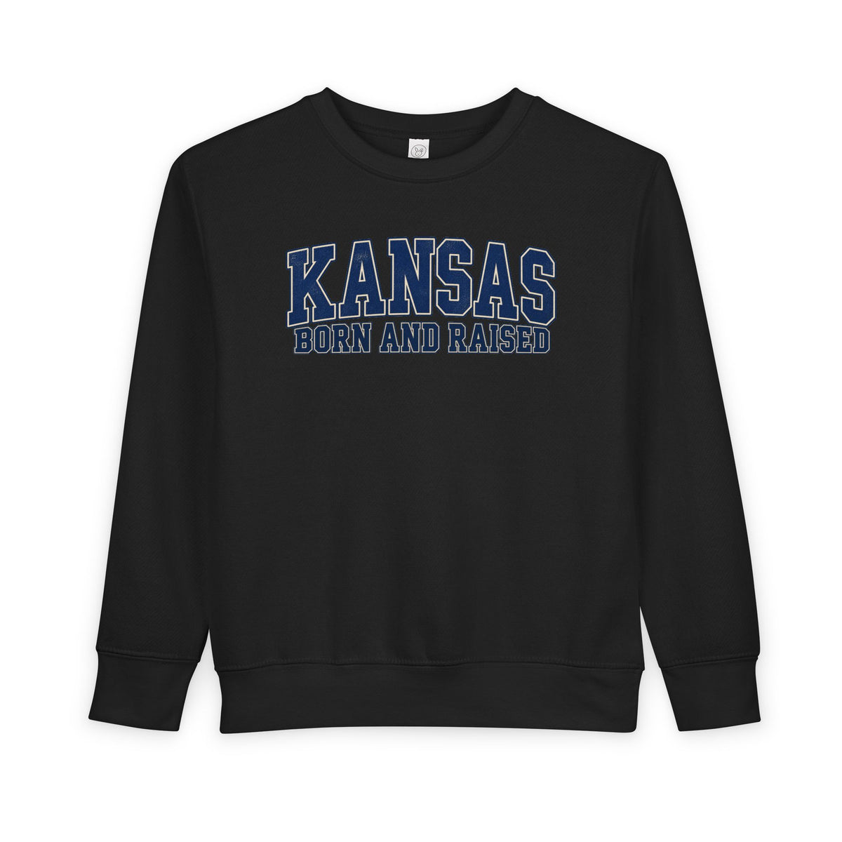 Kansas Born and Raised Classic Collegiate Unisex Toddler Sweatshirt