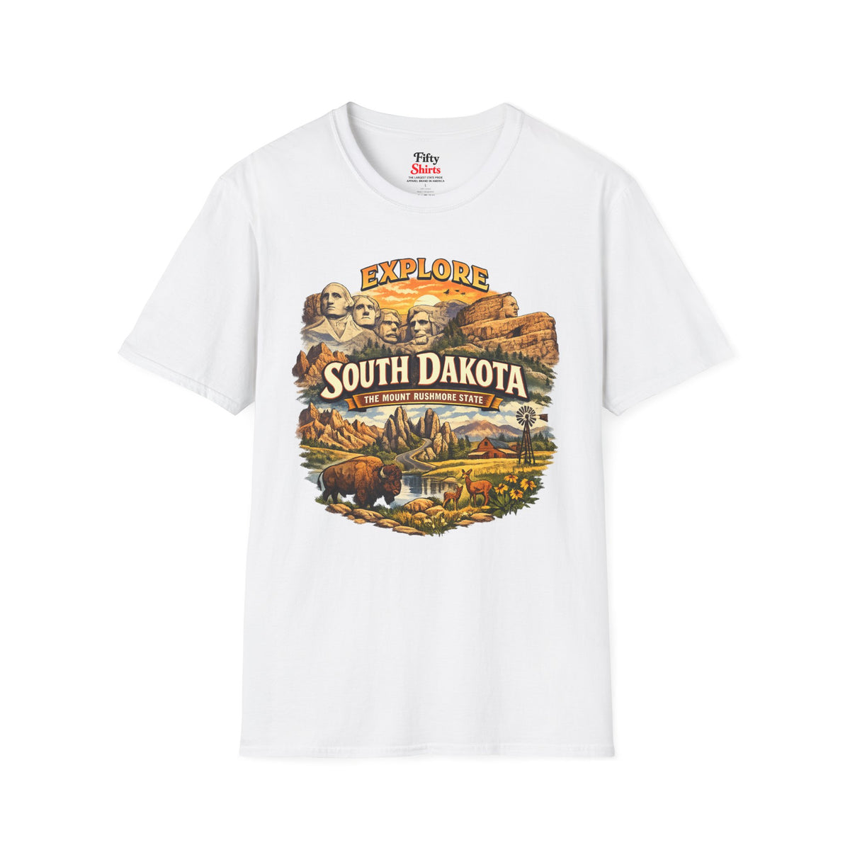 Explore South Dakota Unisex Softstyle T Shirt State Pride Graphic Tee Collections FS03