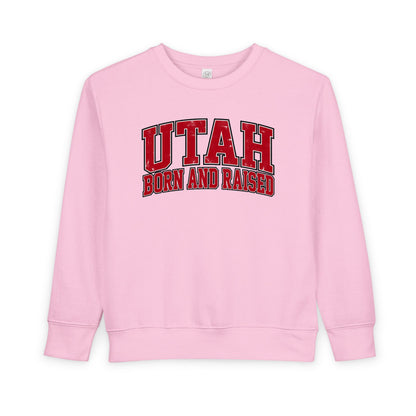 Utah Born and Raised Collegiate Classic Unisex Toddler Sweatshirt