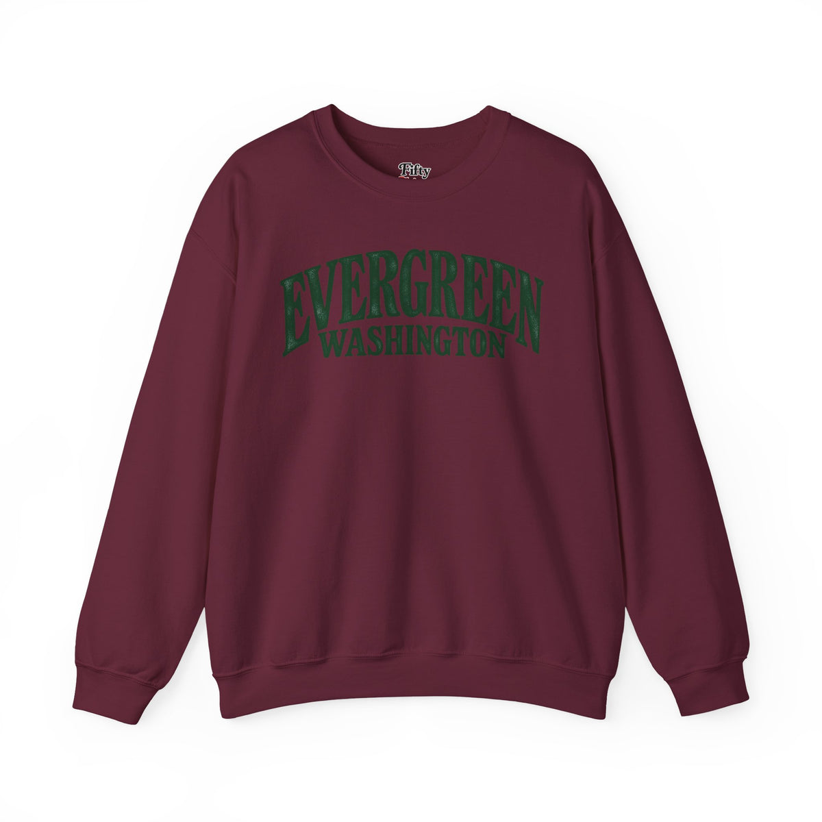 Evergreen Washington Unisex Crewneck Sweatshirt State Name Graphic
