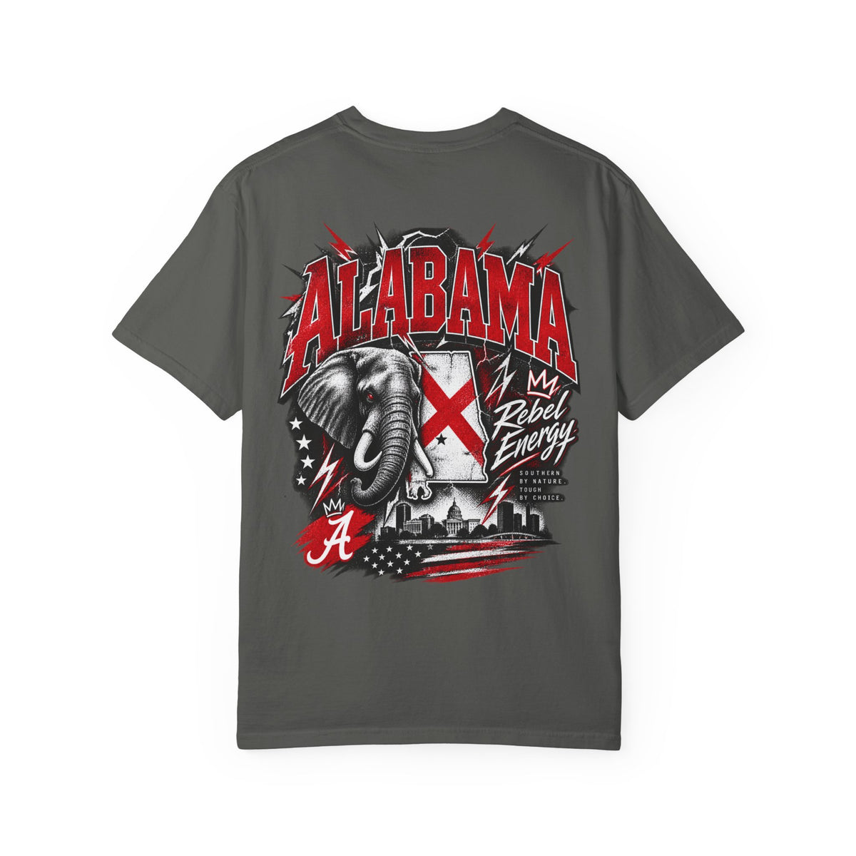 Alabama Rebel Energy Unisex Comfort Color 1717 Streetwear Graphic Tee