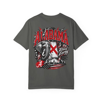 Alabama Rebel Energy Unisex Comfort Color 1717 Streetwear Graphic Tee